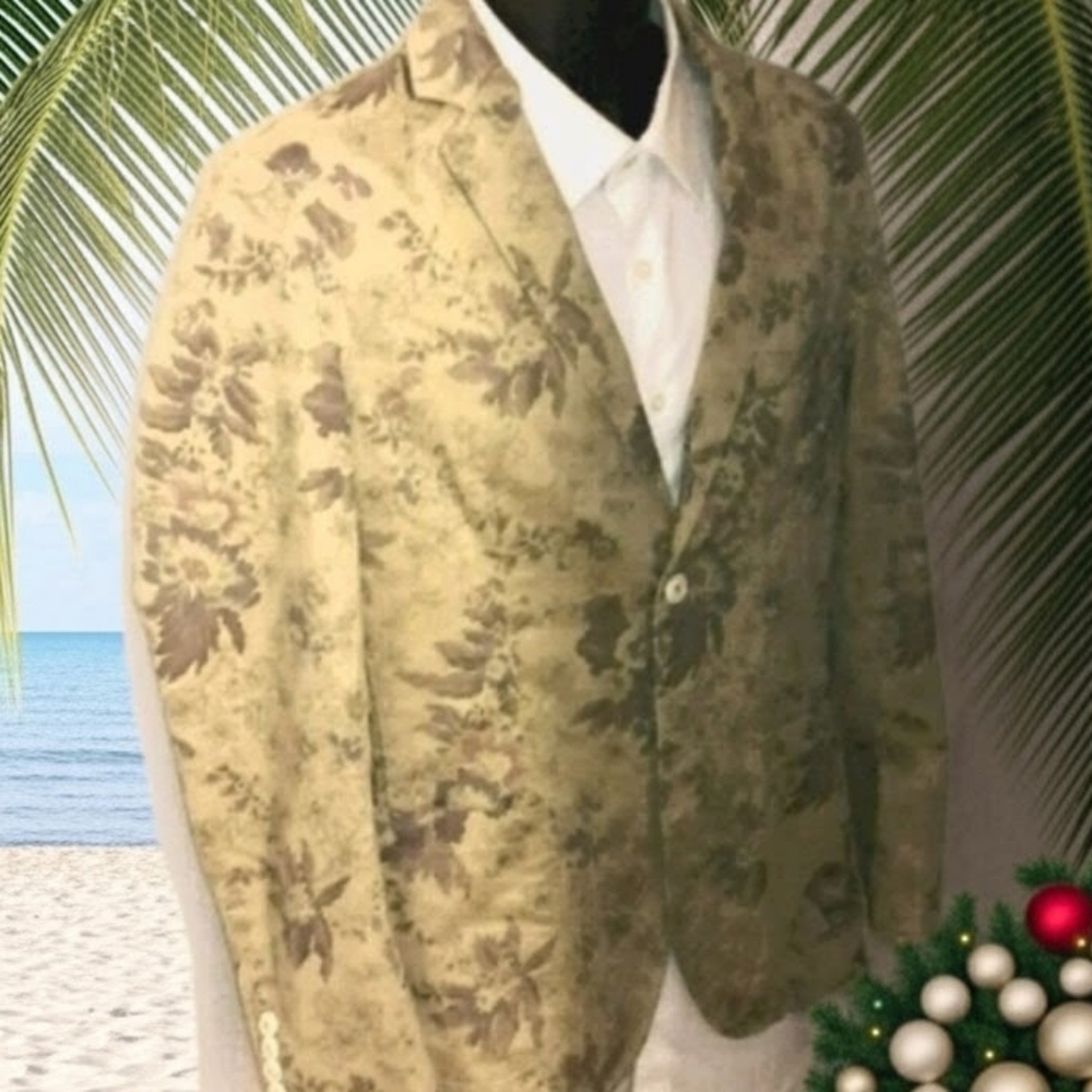 ESTIVANELI Botanical Print Euro Style Sportcoat, 40L